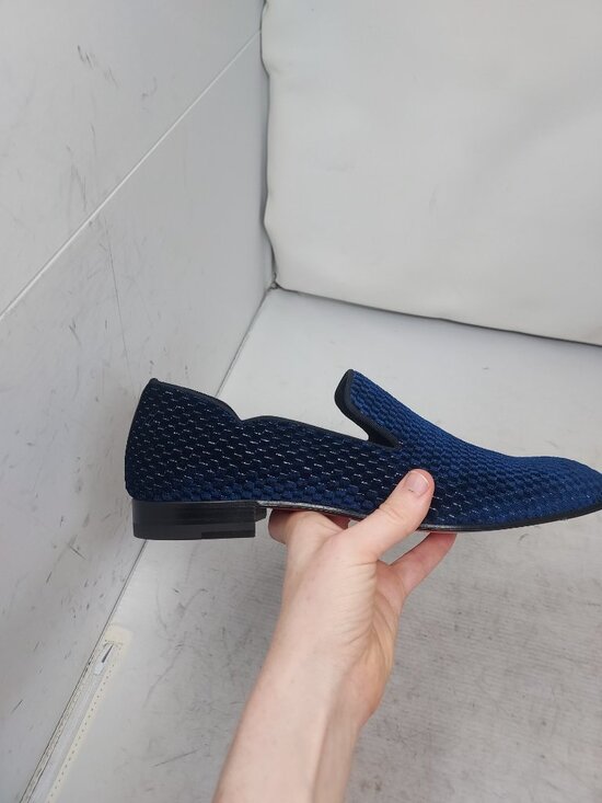 Christian Louboutin Mens Dandy Chick Orlato Blue Black Velvet Shoe